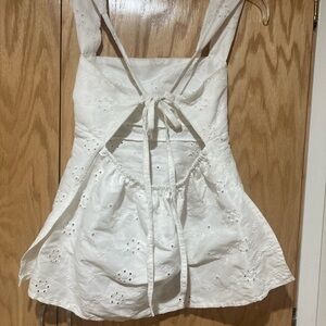 Elegant White Eyelet Tank Top